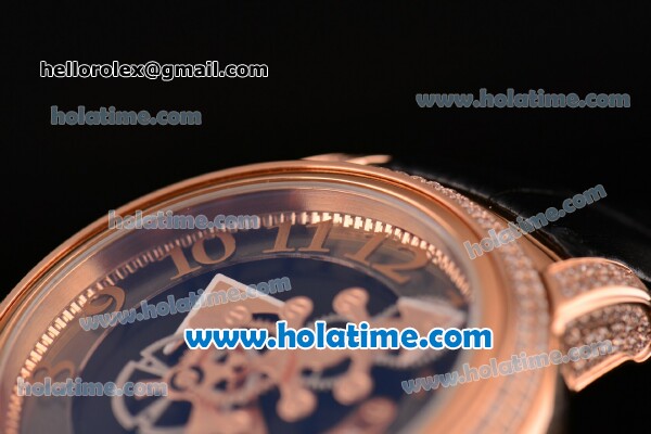 Ulysse Nardin Freak Automatic Rose Gold/Diamond Case with Black Dial and Black Leather Strap (EF) - Click Image to Close